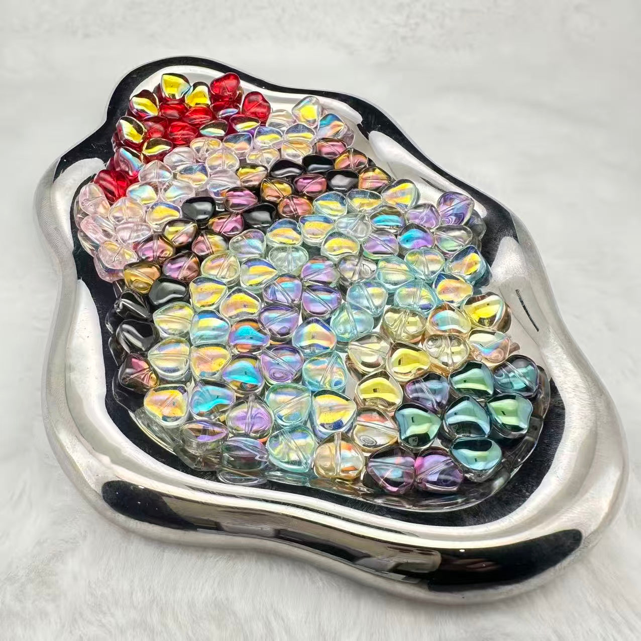 【S05】Chubby Love Heart Crystal Beads