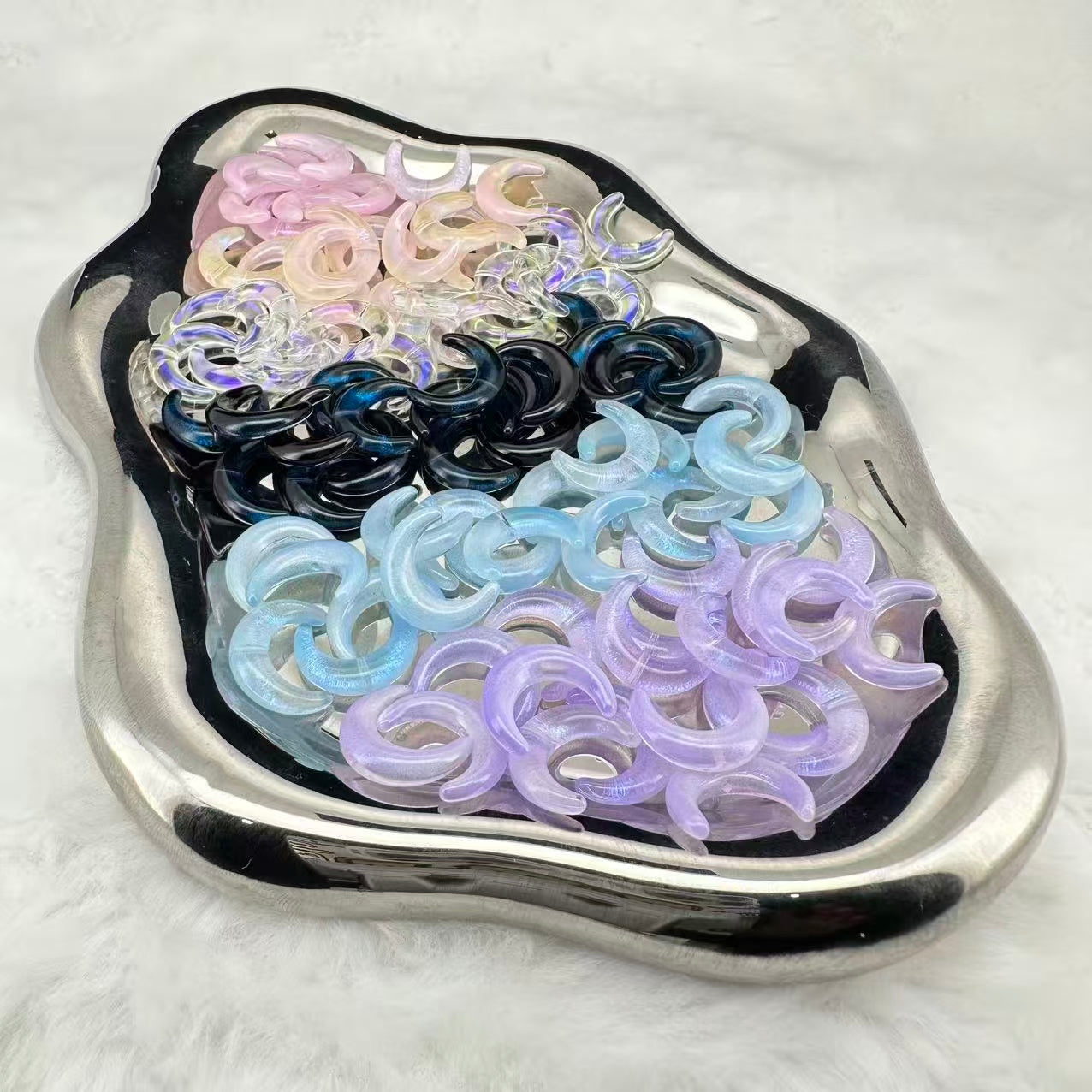 【S50】Flashy Moon Glass Bead